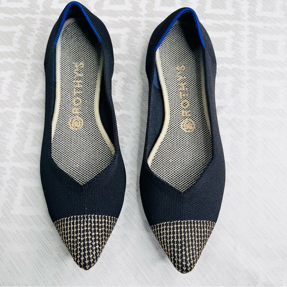 Rothy’s Womens Licorice Pointed Retired Toe Flats Loafer Ballet shoes Size 10 - Picture 2 of 8